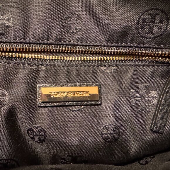 Tory Burch Frida Black Pebbled Leather Satchel - Picture 3 of 6